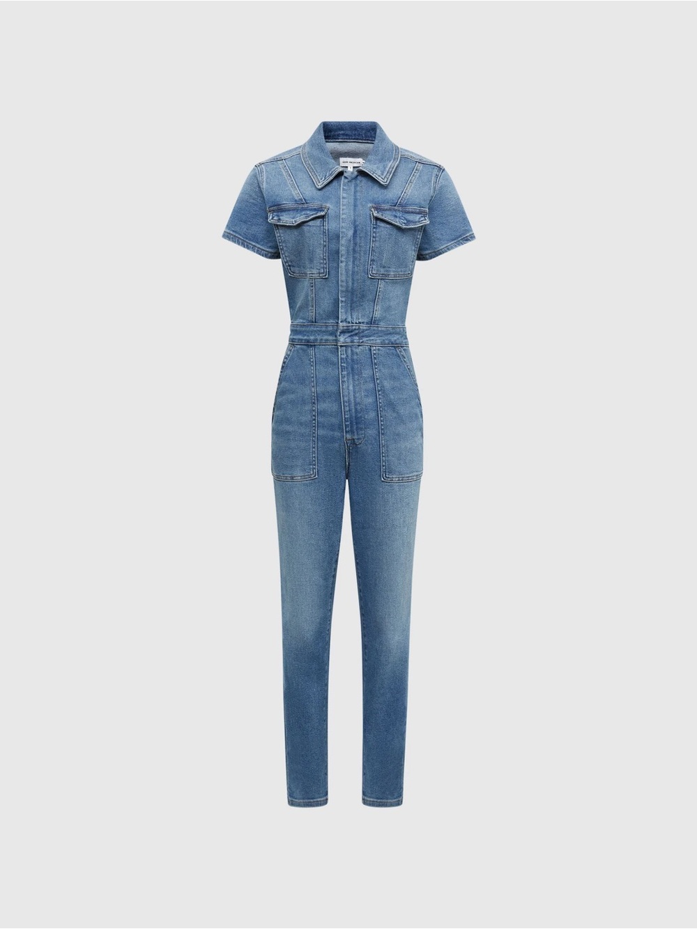 Good American Denim Jumpsuit Medium Blue Short Sleeve Utility NWT
